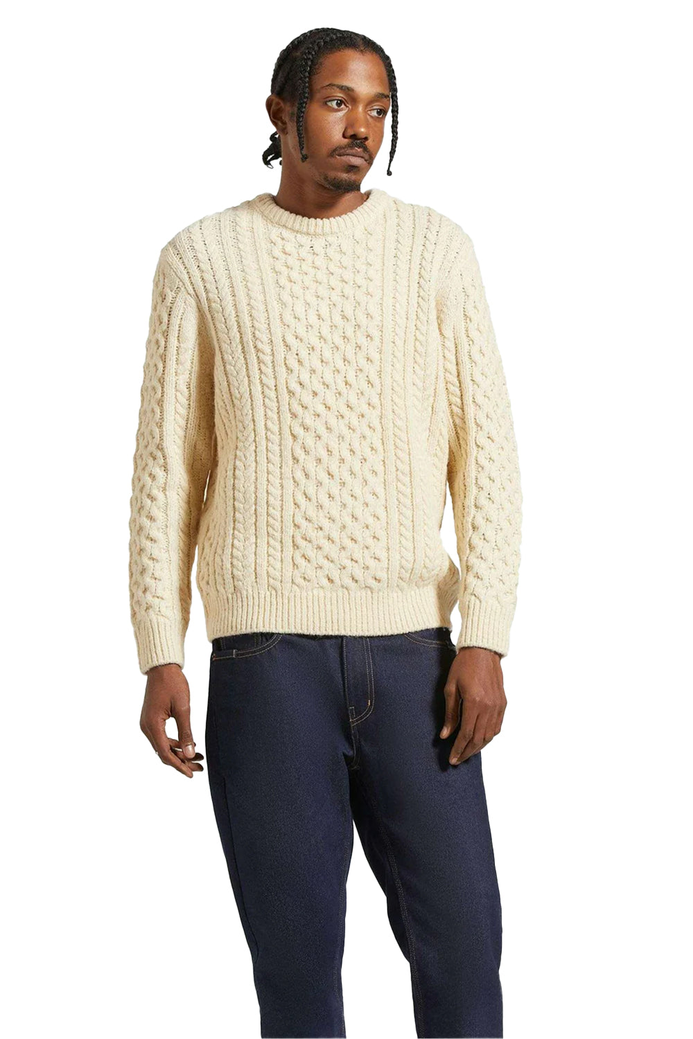 Brixton Classic Fisherman Cable Knit Sweater
