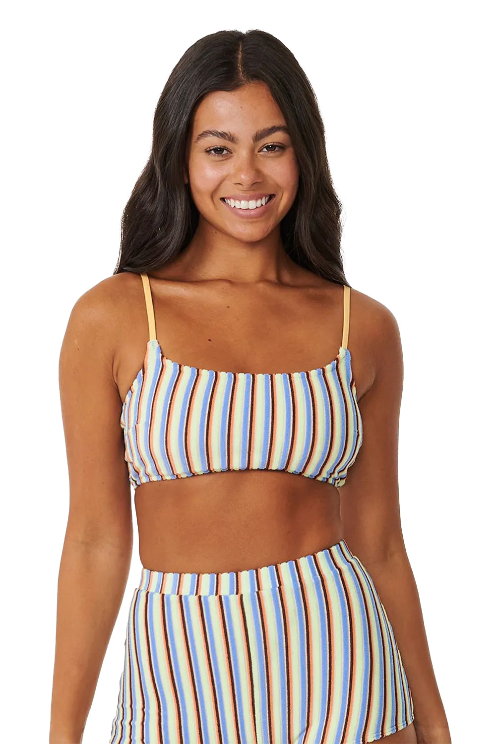 Rip Curl Tropics Stripe Longline Crop Bikini Top
