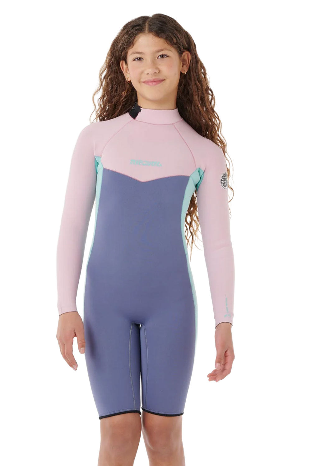 Rip Curl Girls Dawn Patrol Long Sleeve 2mm Back Zip Spring Suit Wetsuit - Pink