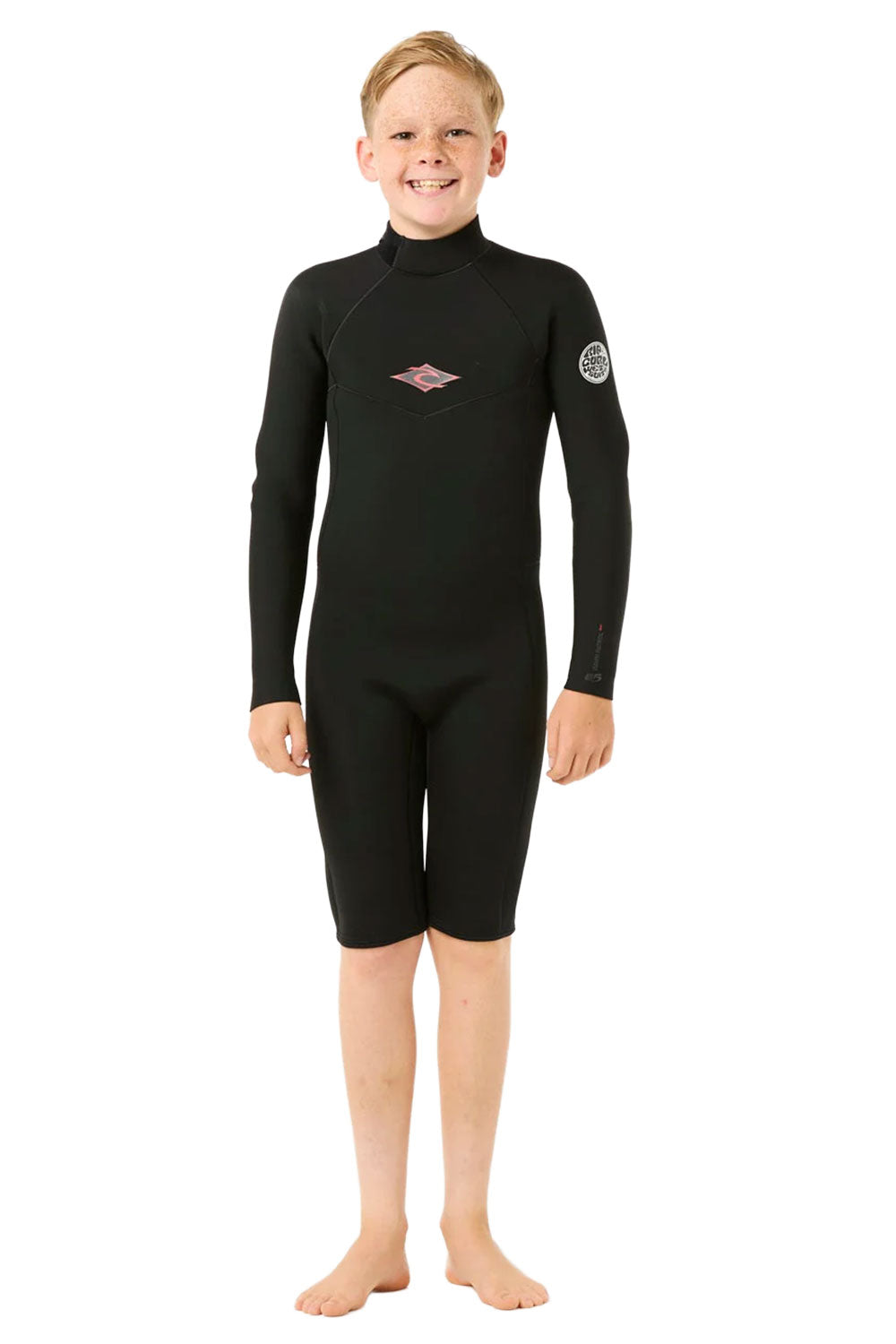 Rip Curl Boys Dawn Patrol Long Sleeve 2mm Back Zip Spring Suit Wetsuit - Black