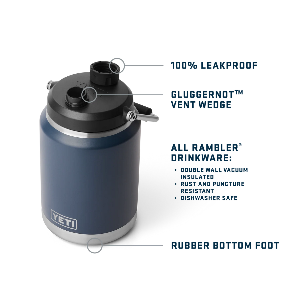 YETI Rambler Half Gallon Jug 2.0 (1.9L)