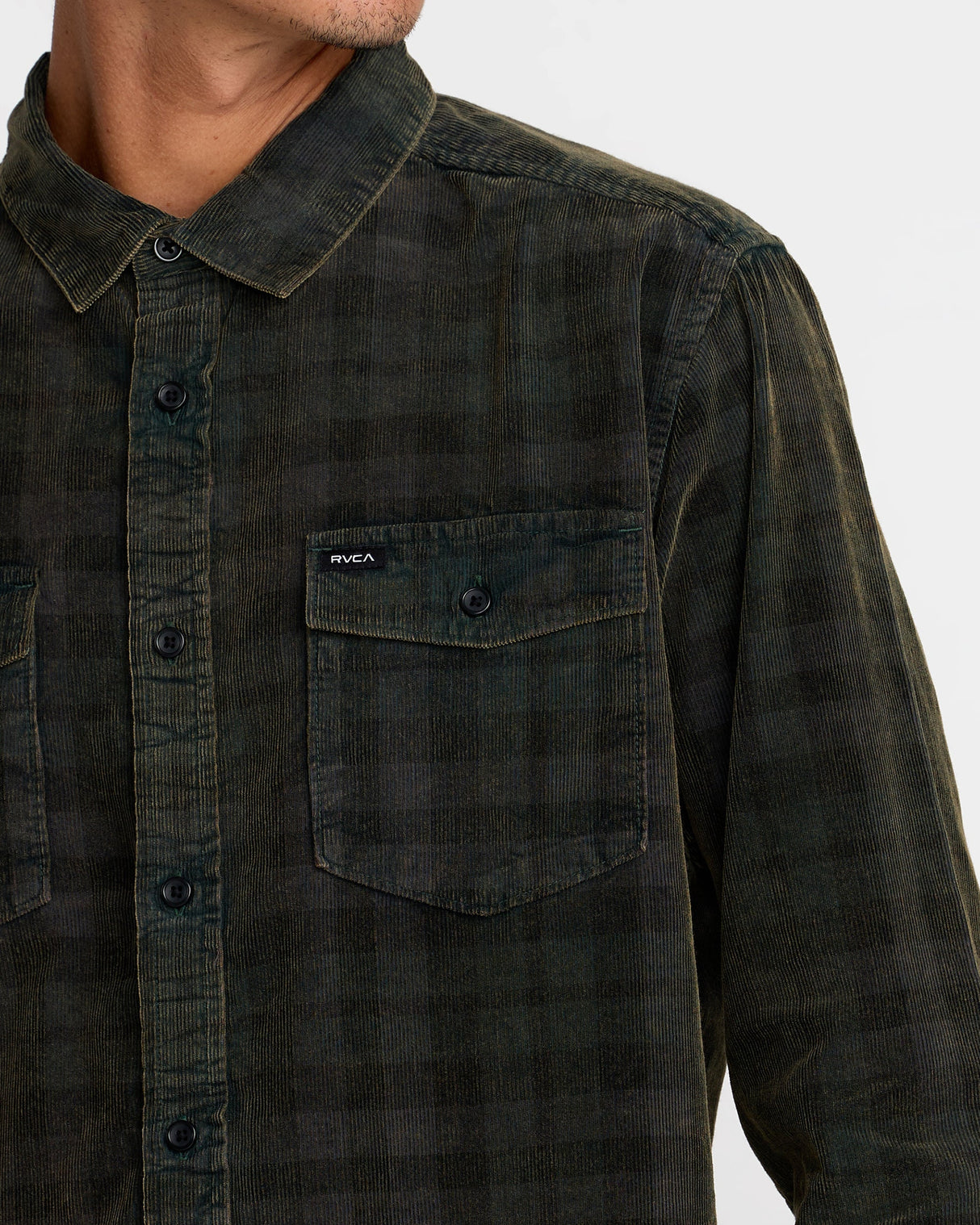 RVCA Mens Artifice Cord Long Sleeve Shirt