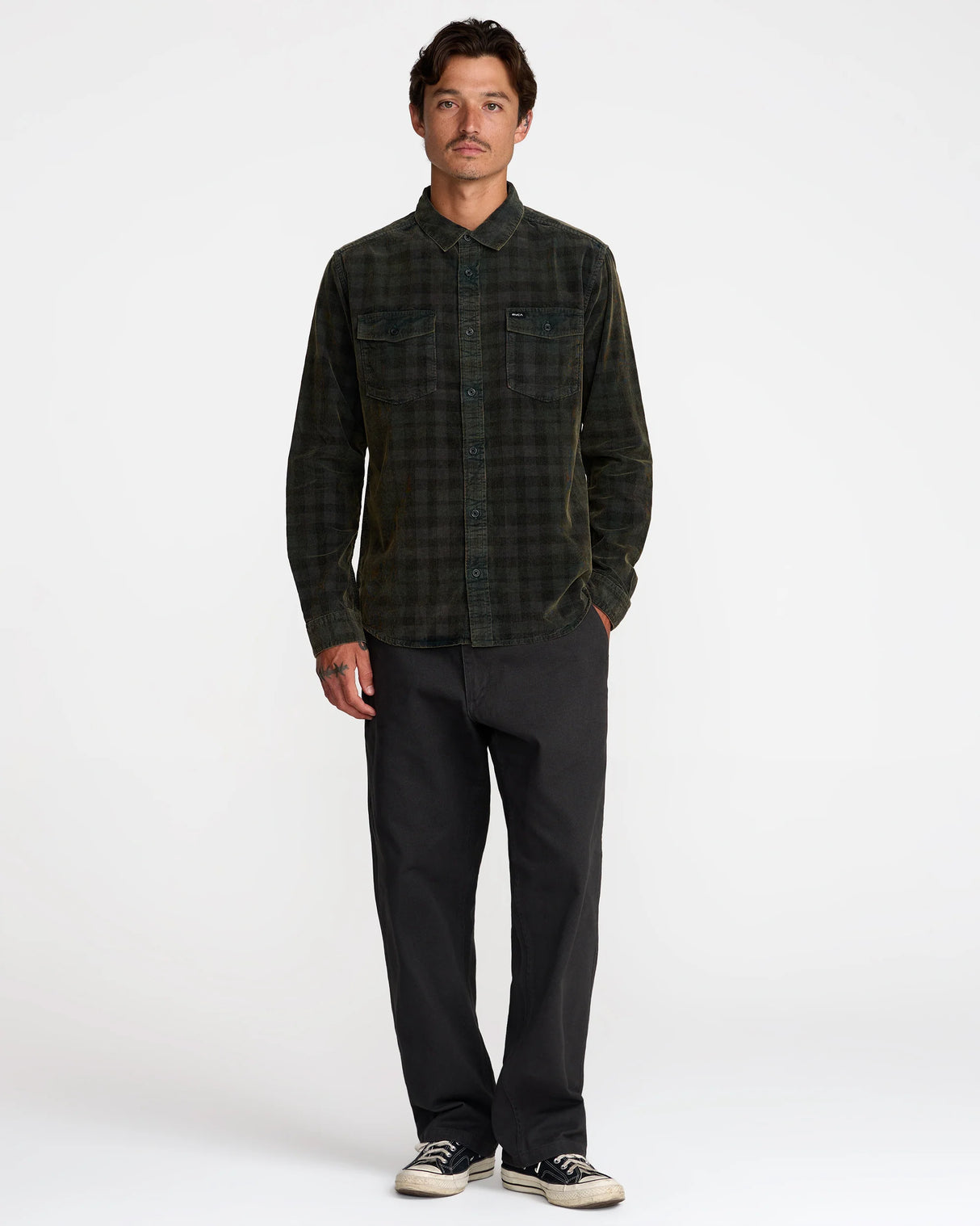 RVCA Mens Artifice Cord Long Sleeve Shirt
