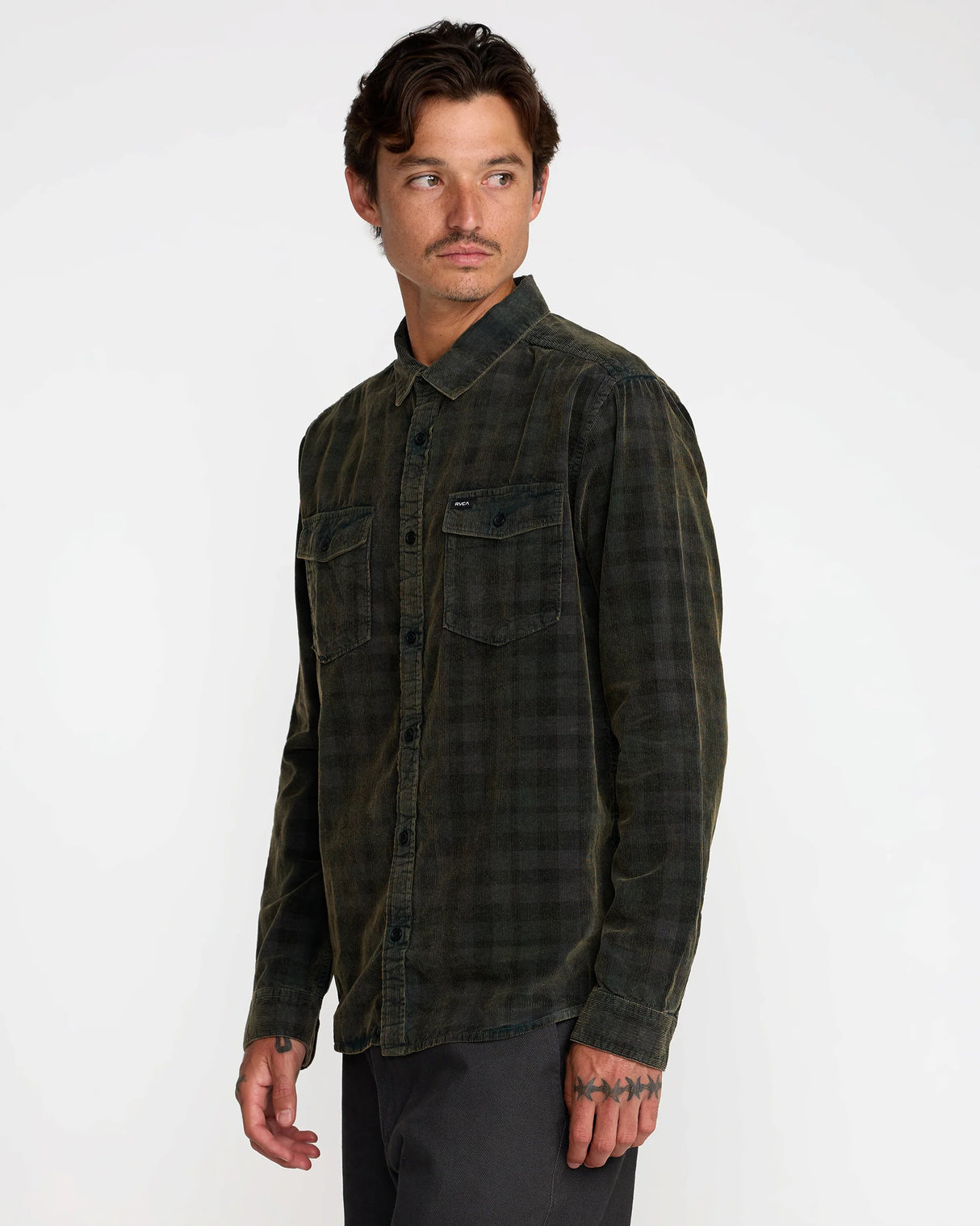 RVCA Mens Artifice Cord Long Sleeve Shirt
