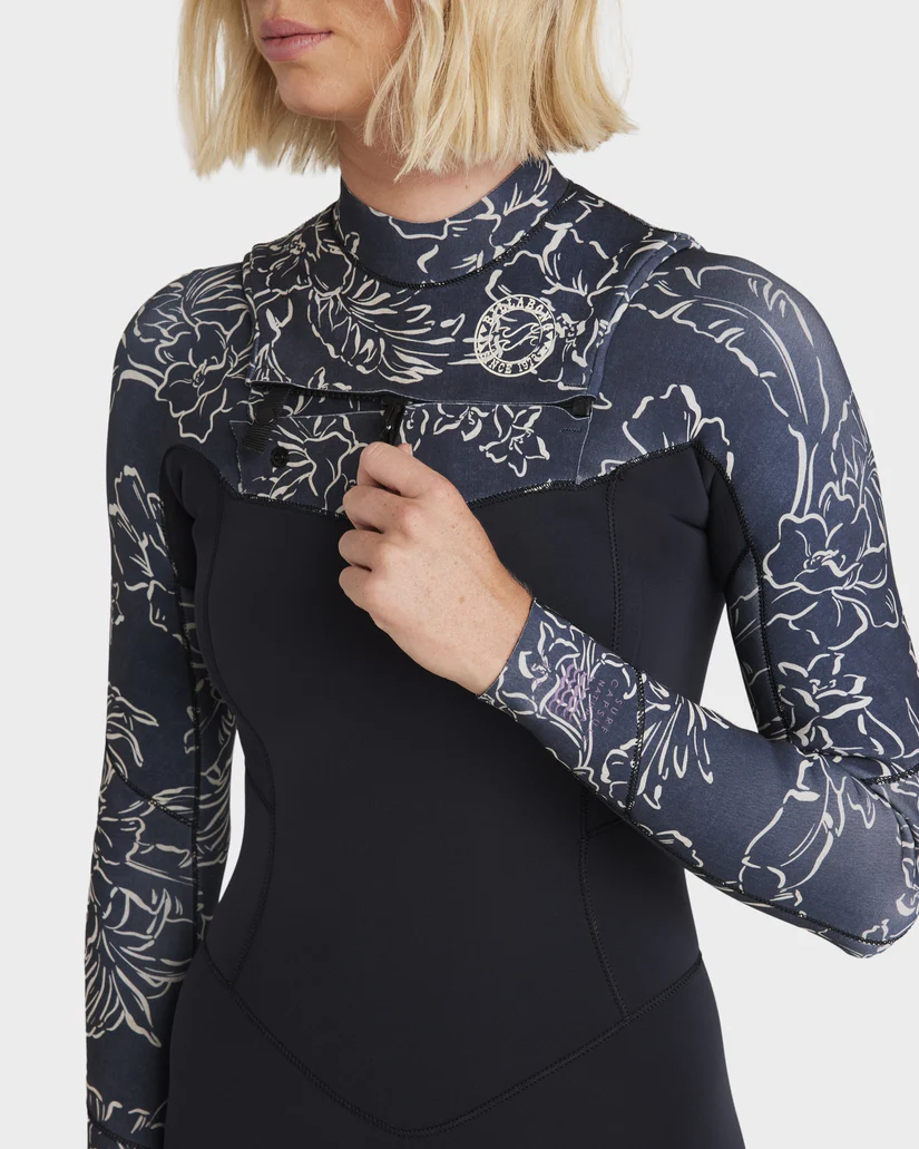 Billabong Womens 3/2mm Salty Dayz Natural Chest Zip Steamer Wetsuit