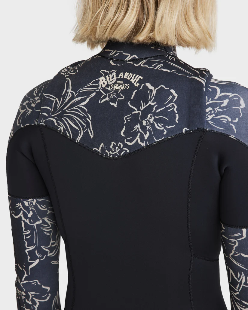 Billabong Womens 3/2mm Salty Dayz Natural Chest Zip Steamer Wetsuit