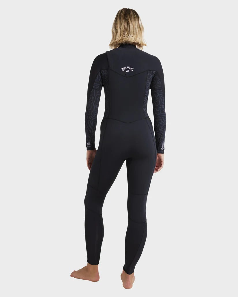 Billabong Womens 3/2mm Synergy Natural Chest Zip Steamer Wetsuit