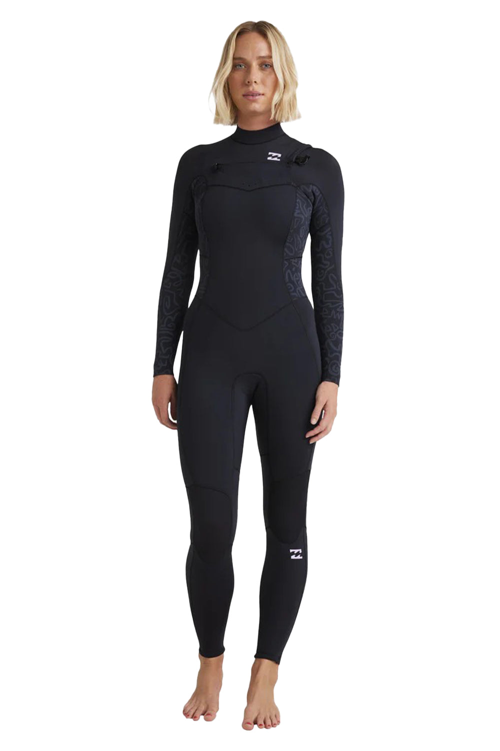 Billabong Womens 3/2mm Synergy Natural Chest Zip Steamer Wetsuit
