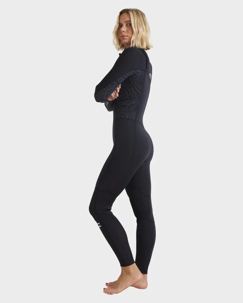 Billabong Womens 3/2mm Synergy Natural Chest Zip Steamer Wetsuit