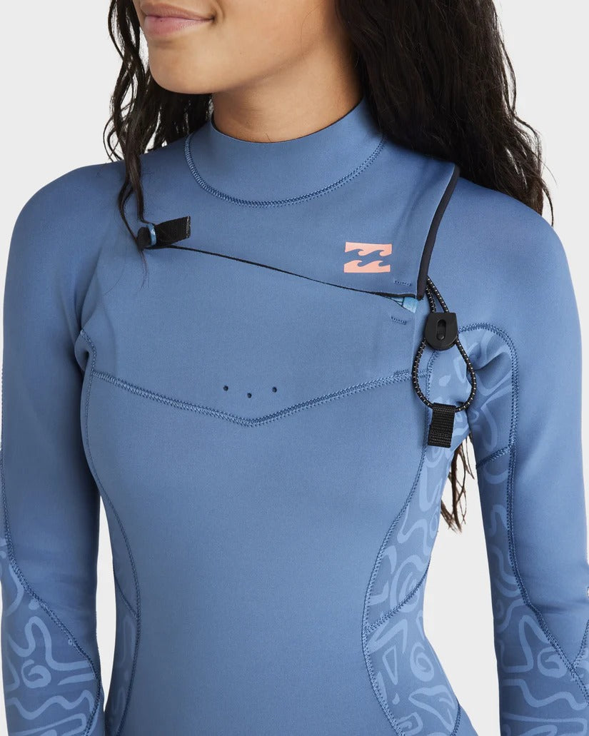 Billabong Girls (8-14) 3/2mm Synergy Natural Chest Zip Steamer Wetsuit
