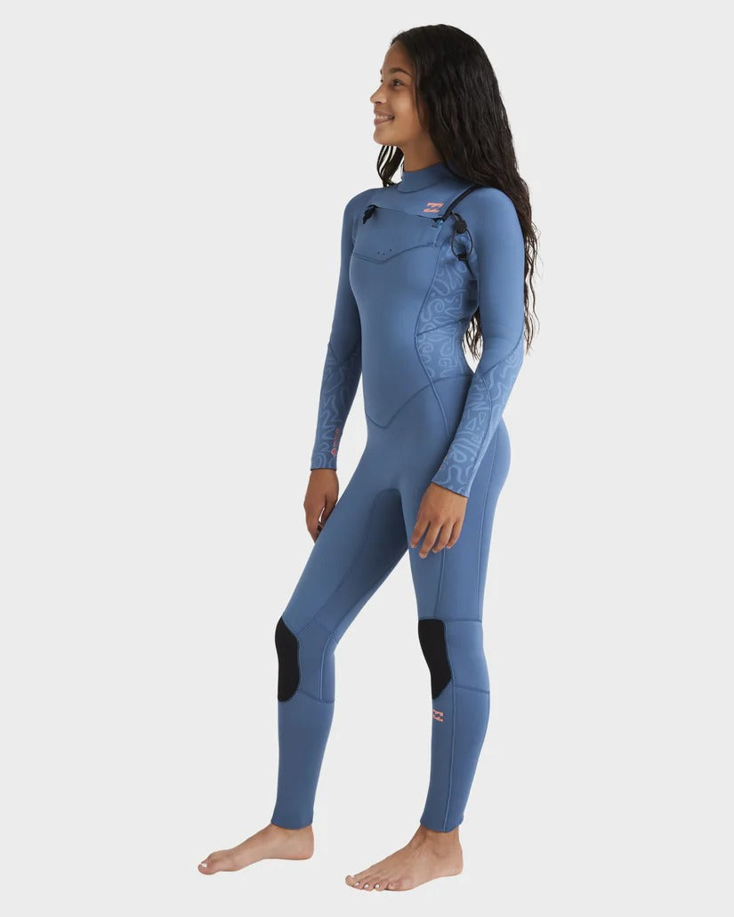 Billabong Girls (8-14) 4/3mm Synergy Natural Chest Zip Steamer Wetsuit