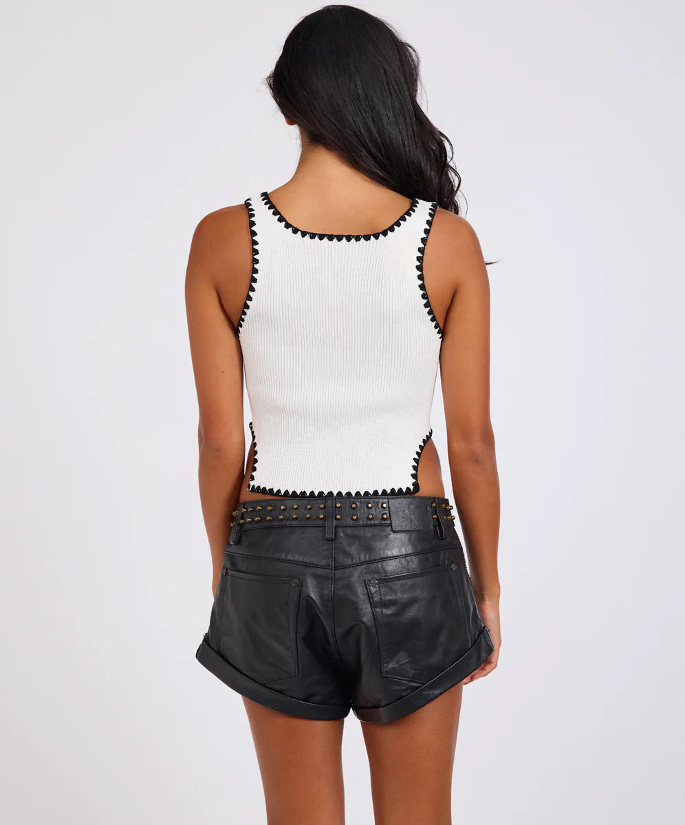 One Teaspoon Knitted Scallop Tank Top