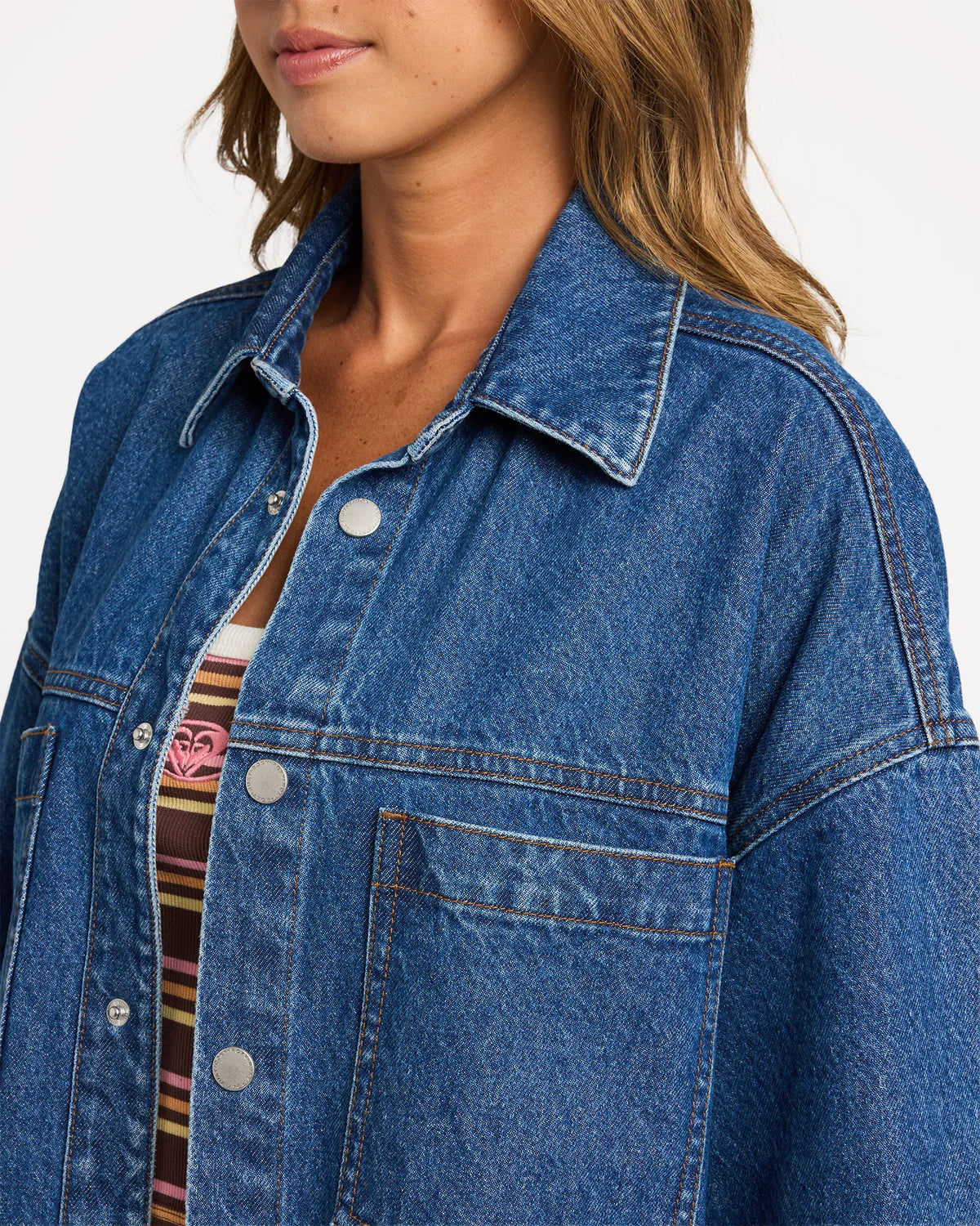 ROXY Womens Back Slider Denim Jacket
