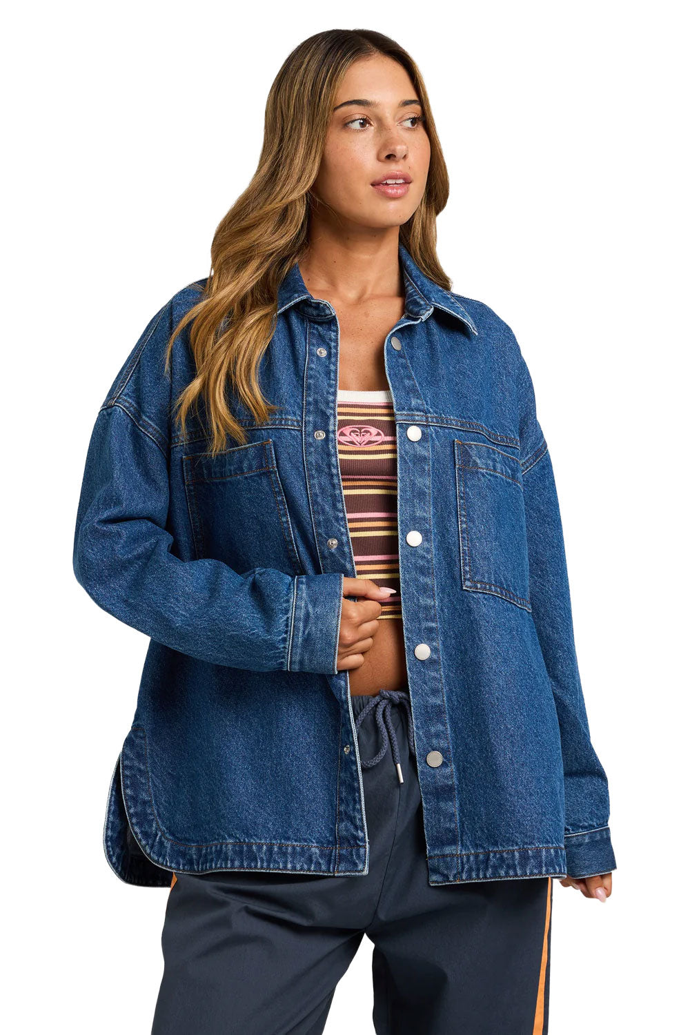 ROXY Womens Back Slider Denim Jacket
