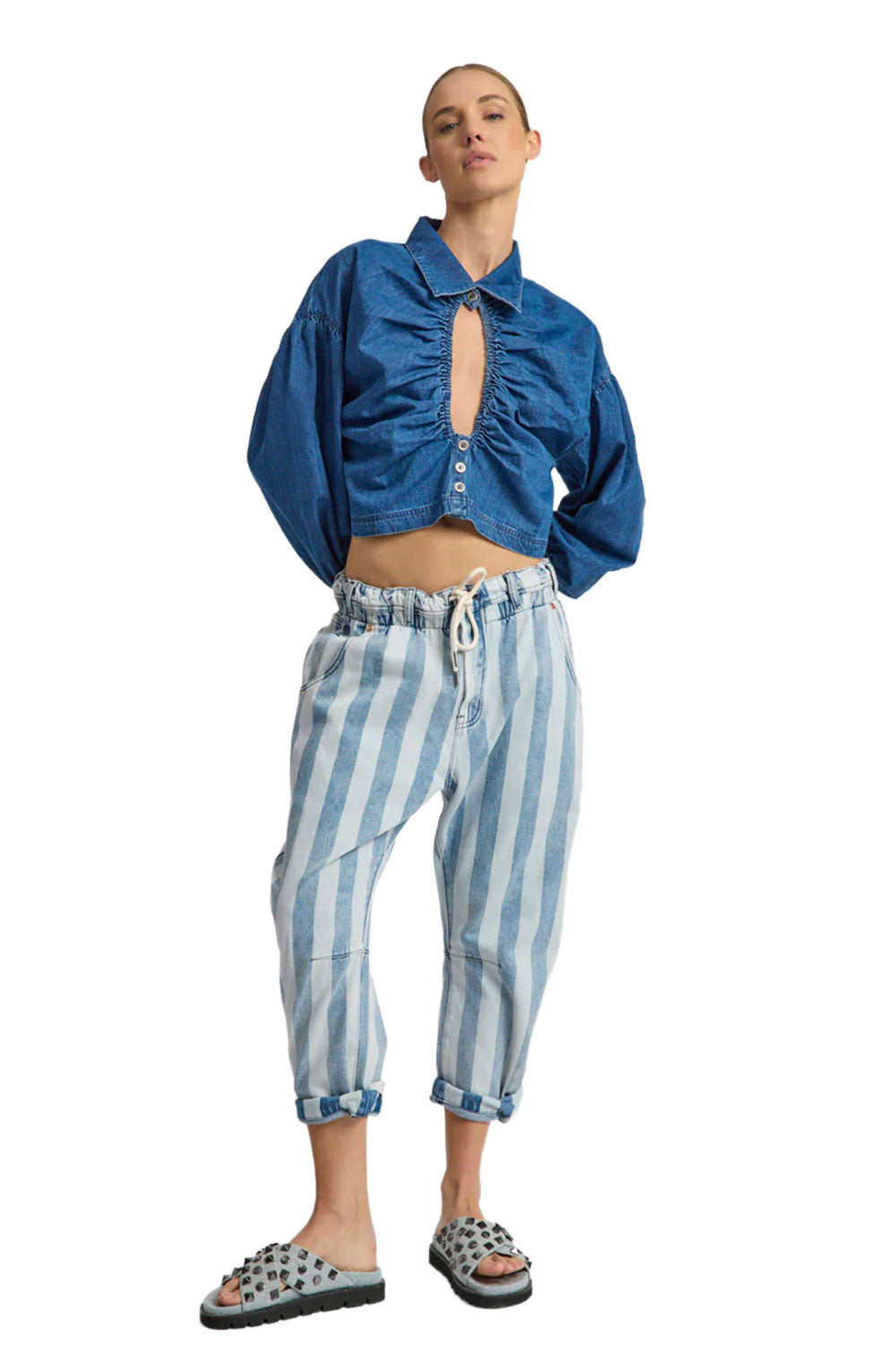 One Teaspoon Outcasts Low Waist Drop Crotch Harem Denim Jeans