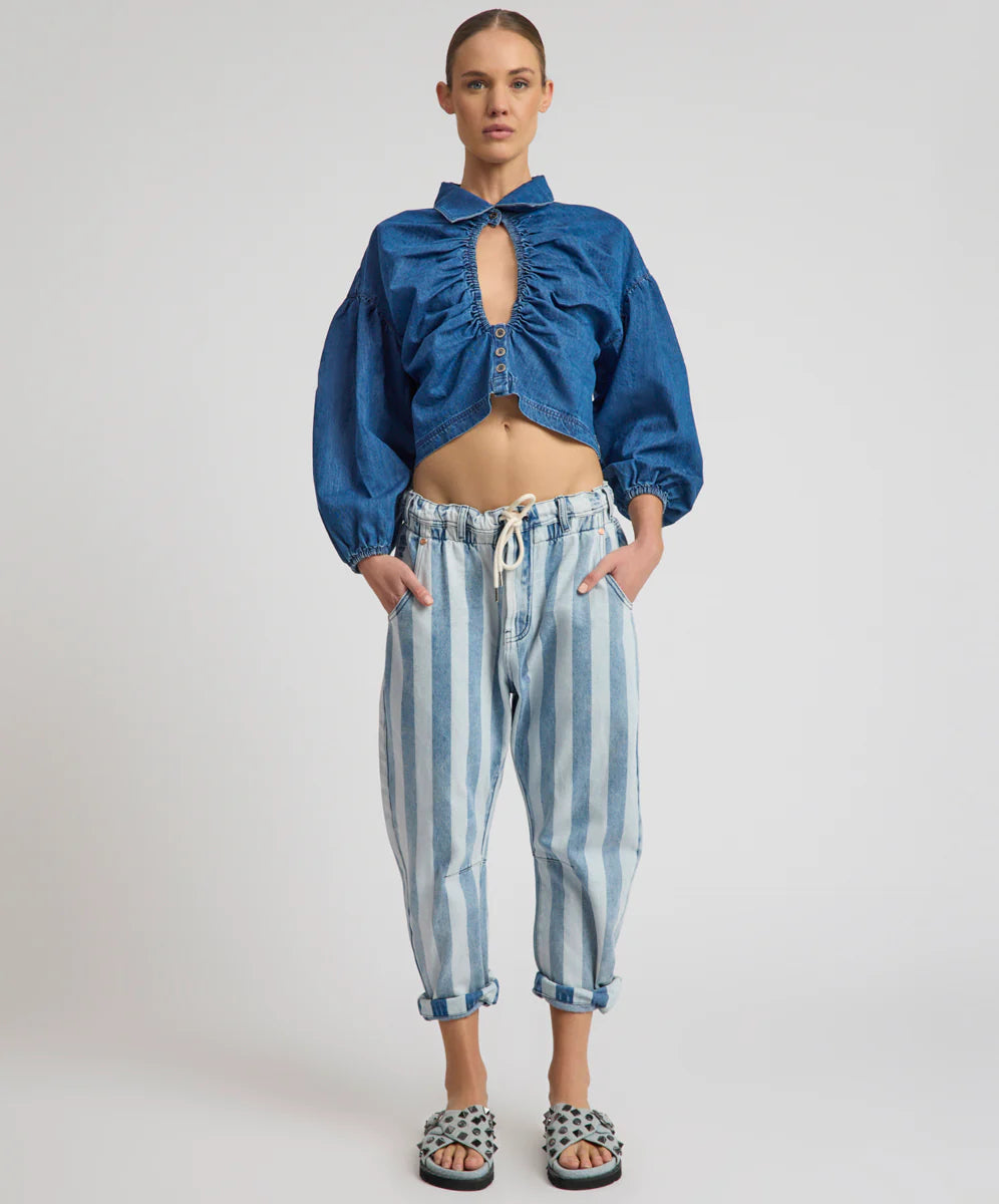 One Teaspoon Outcasts Low Waist Drop Crotch Harem Denim Jeans