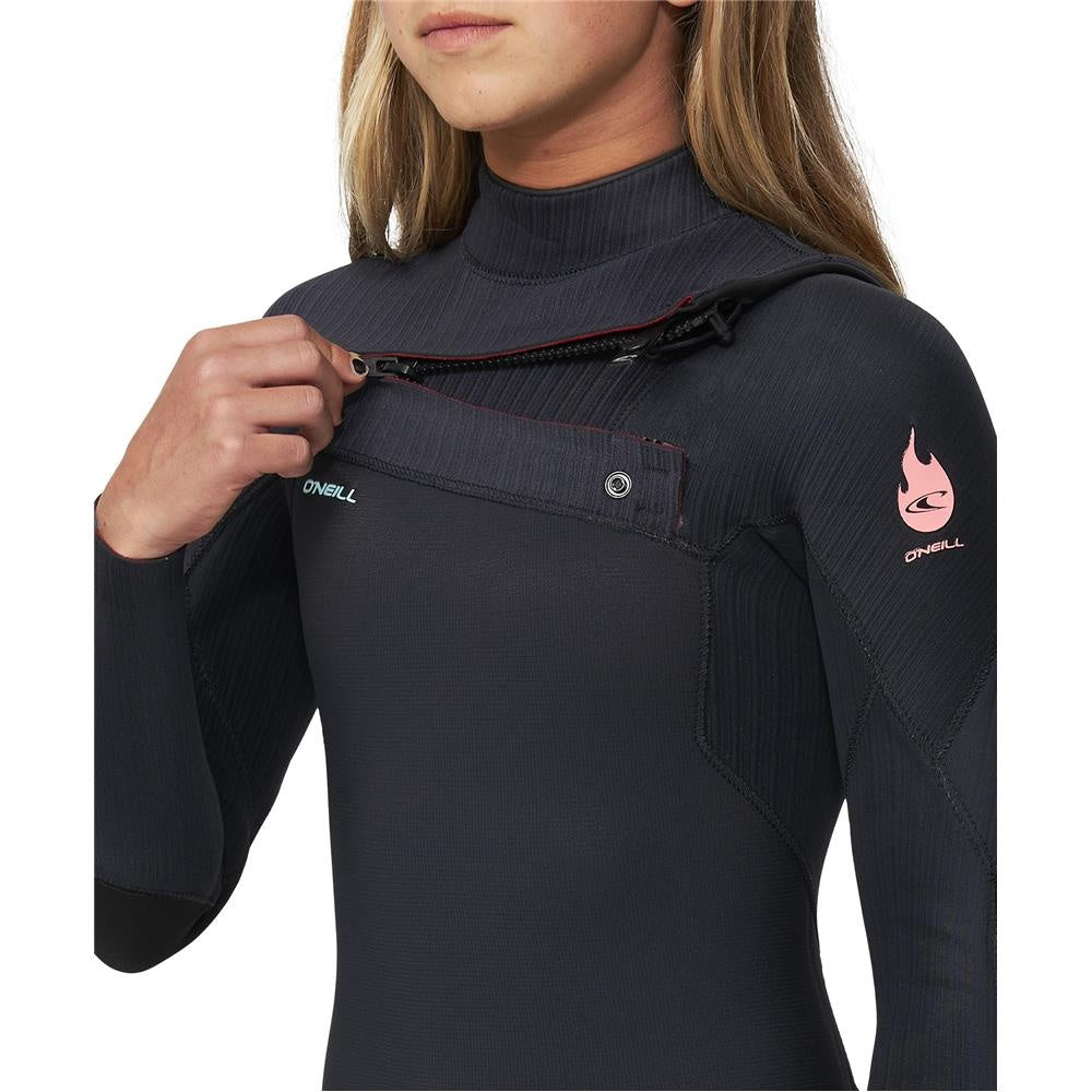 O'Neill Girls HyperFire 3/2mm Steamer Chest Zip Wetsuit