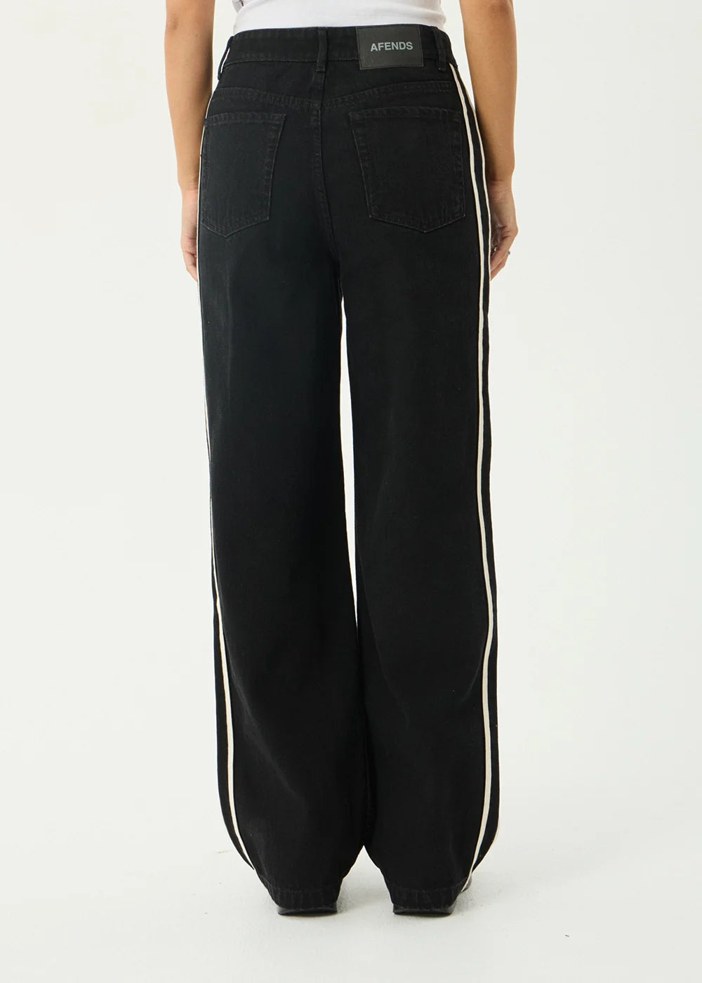 Afends Womens Bella Stripe Denim Wide Leg Baggy Jean