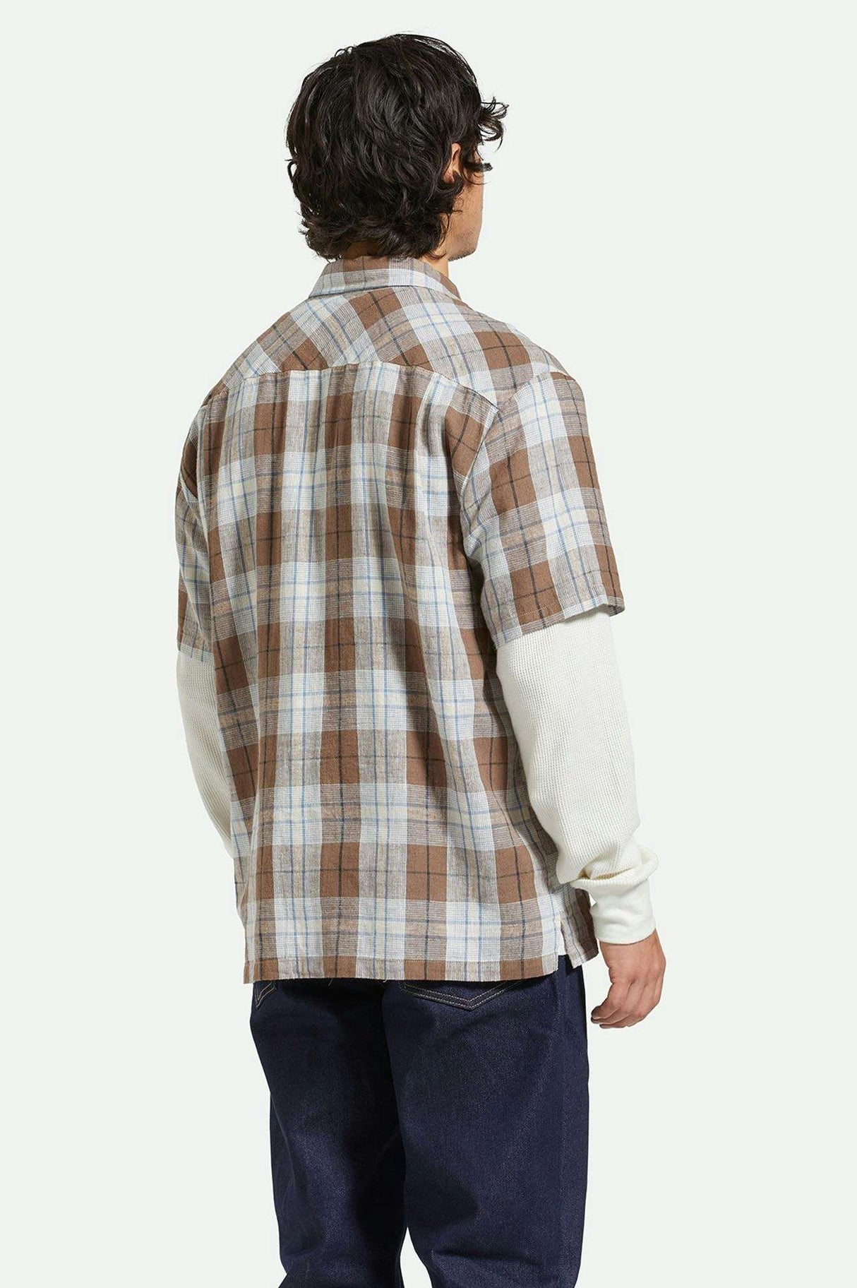 Brixton Cru Linen Blend Relaxed Short Sleeve Woven Shirt
