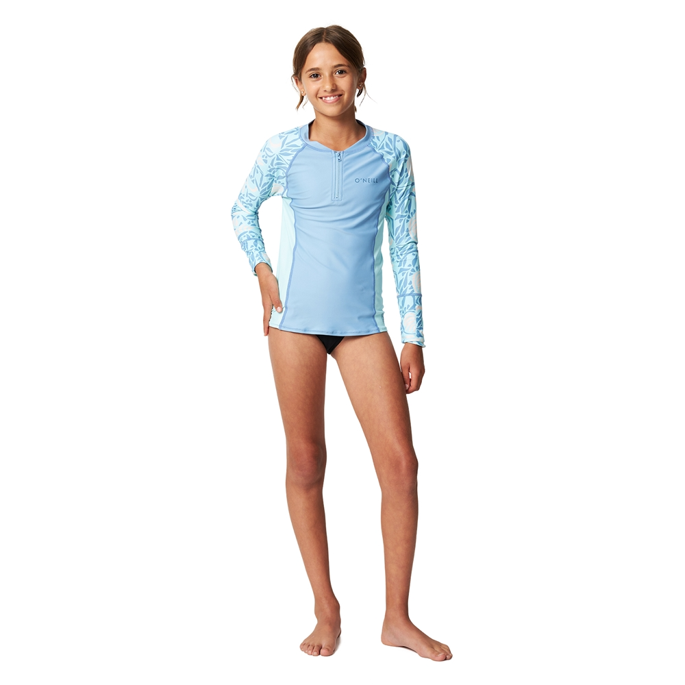 O'Neill Girls Bahia 1/4 Zip Long Sleeve Rash Vest
