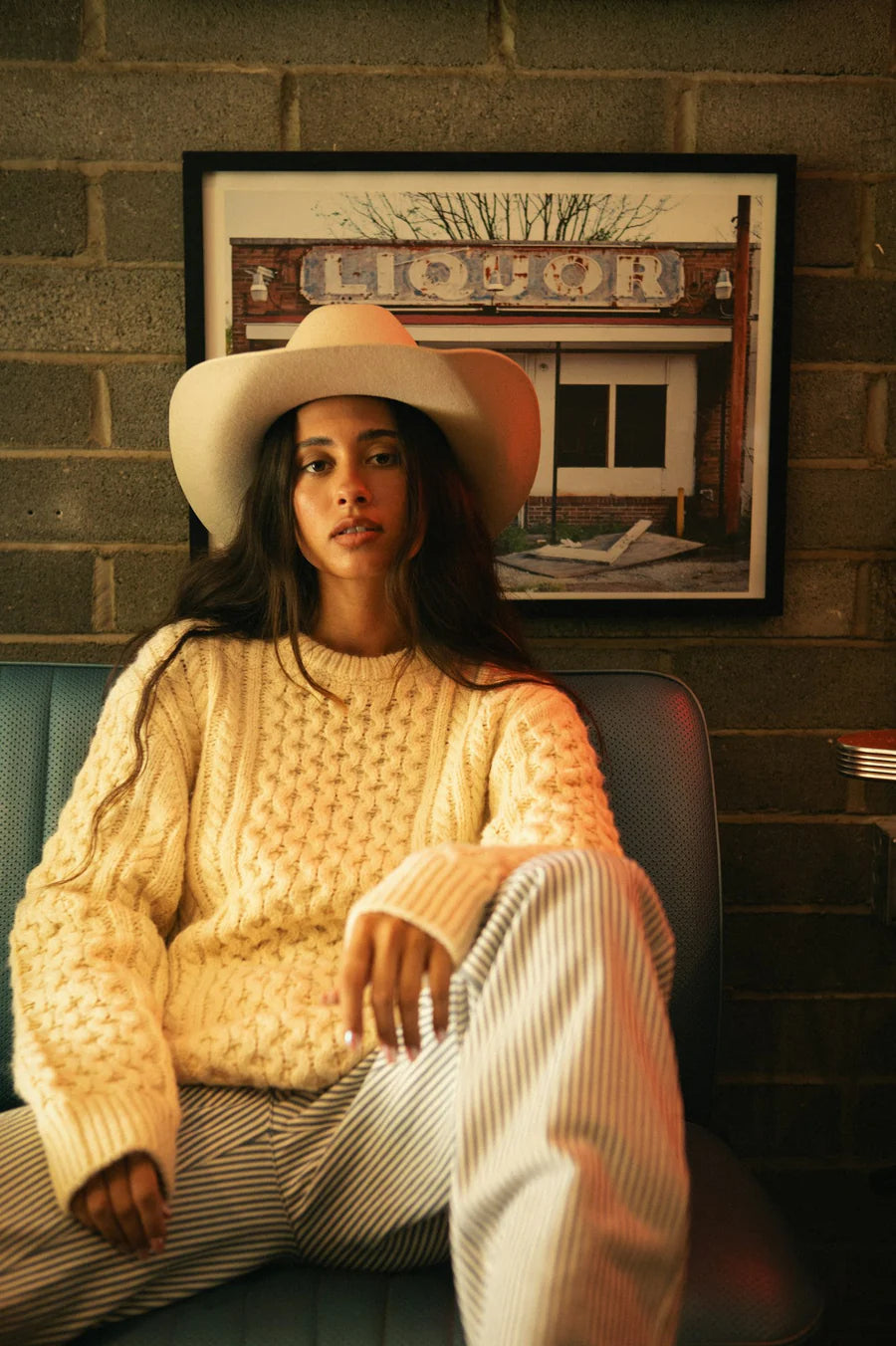 Brixton Classic Fisherman Cable Knit Sweater