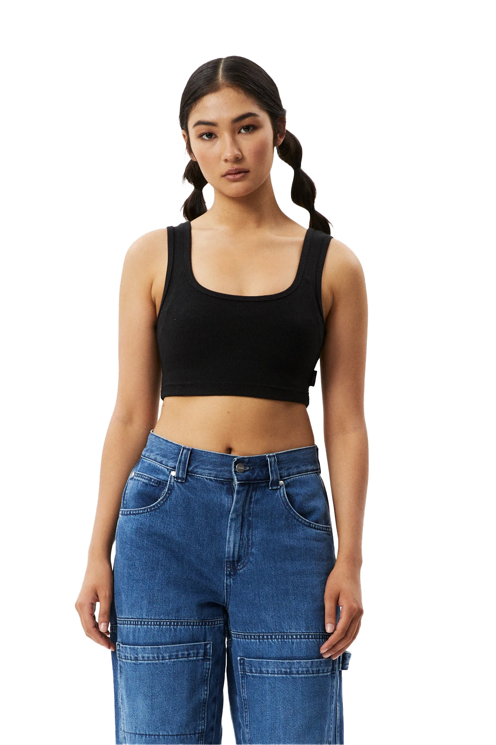 Afends Womens Chia Ribbed Cropped Singlet