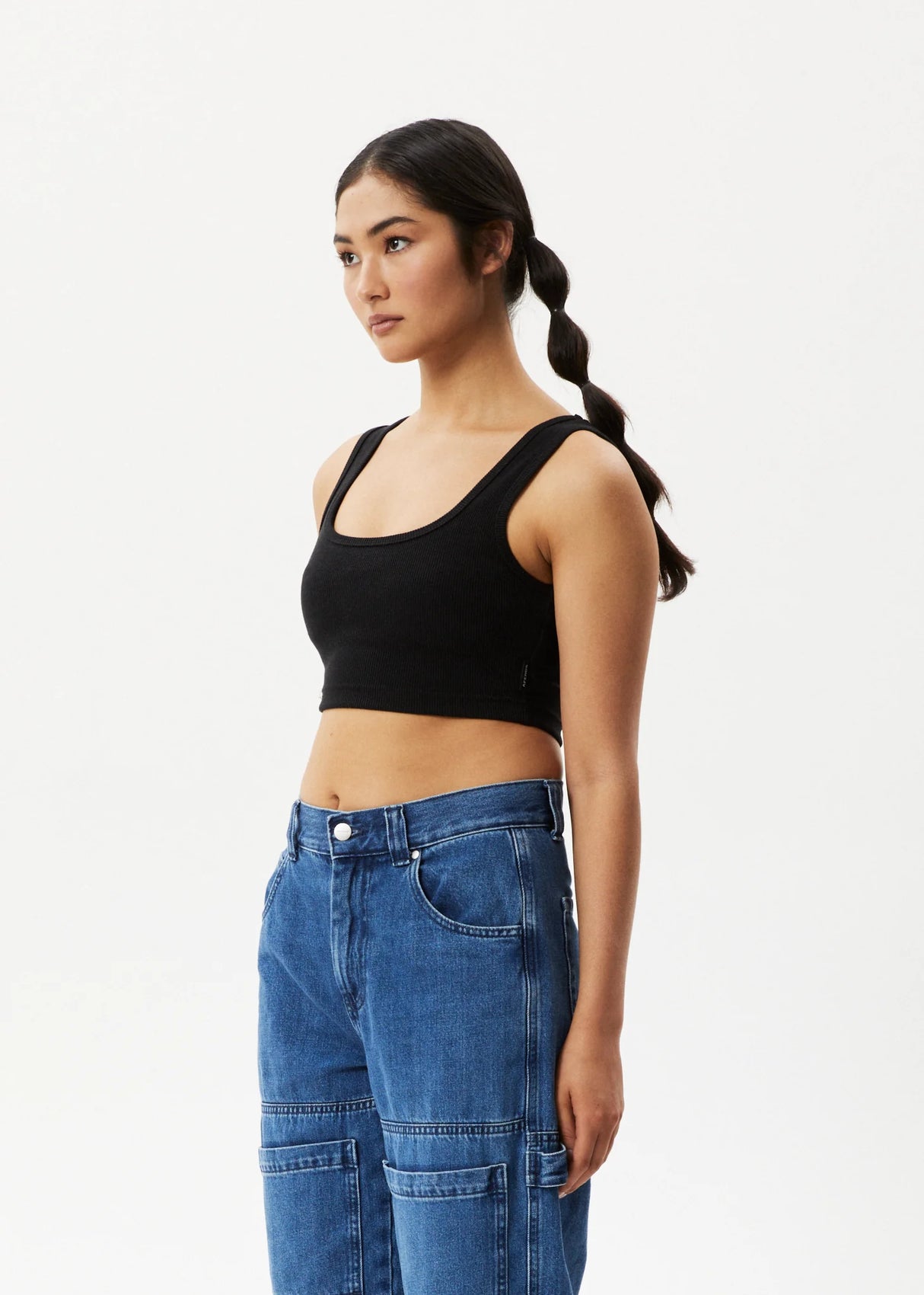 Afends Womens Chia Ribbed Cropped Singlet