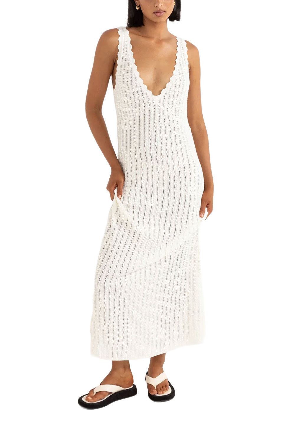 Rhythm Scallop Knit Maxi Dress