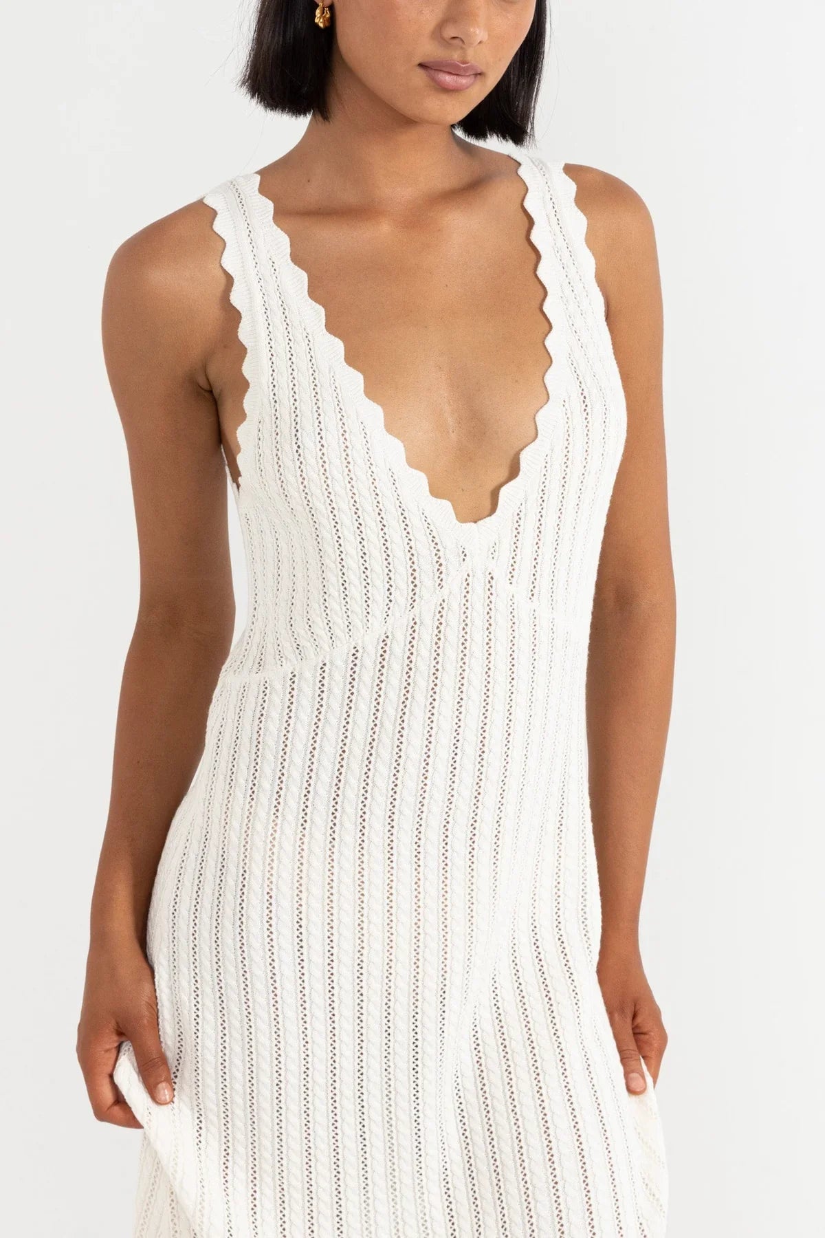 Rhythm Scallop Knit Maxi Dress