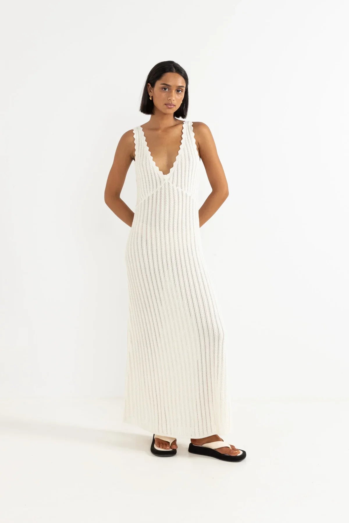 Rhythm Scallop Knit Maxi Dress