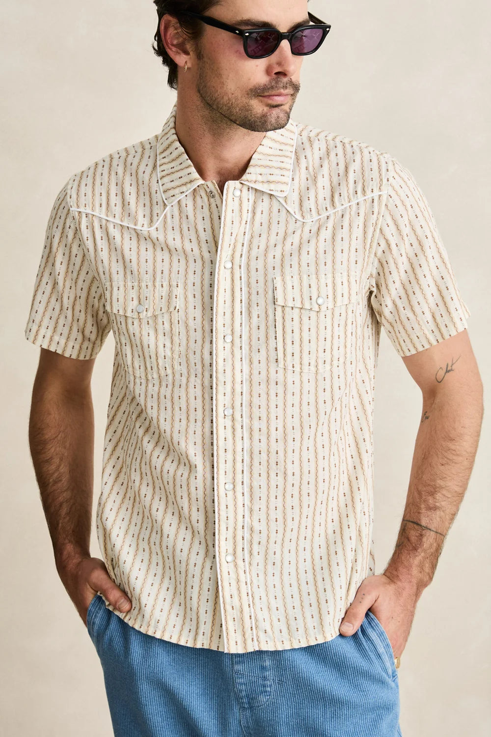 Rhythm Lone Pine Stripe S/S Shirt