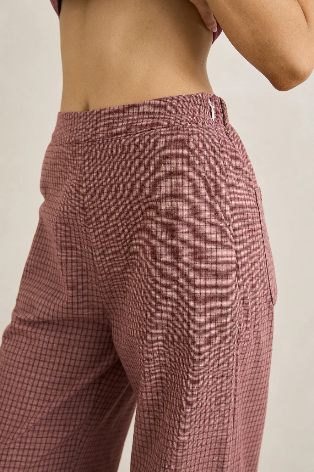 Rhythm Lucy Check Wide Leg Pant