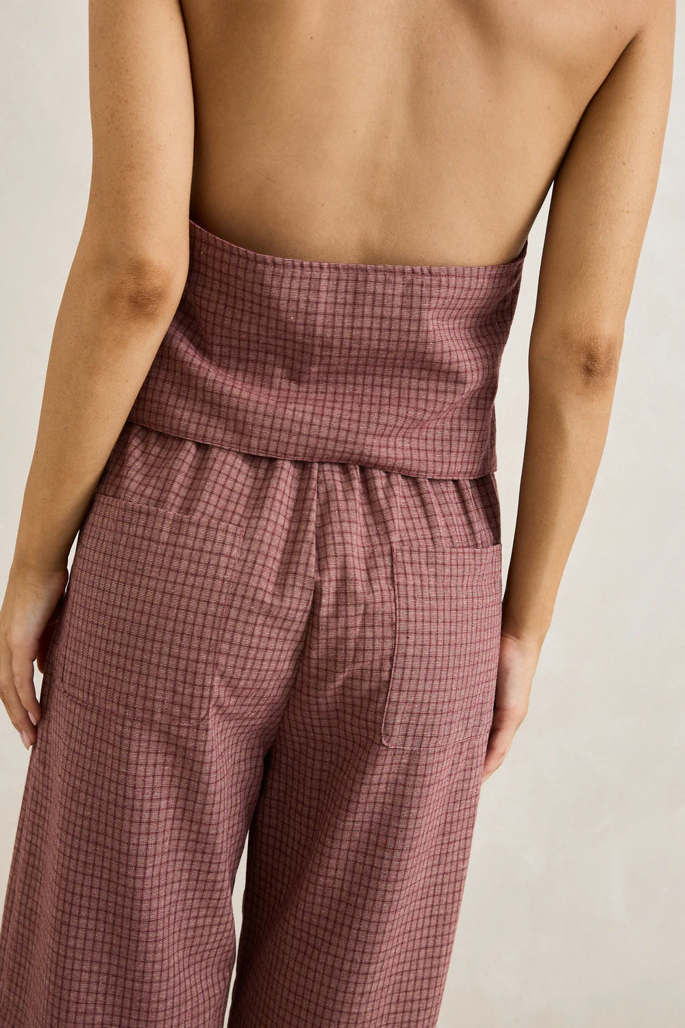 Rhythm Lucy Check Wide Leg Pant