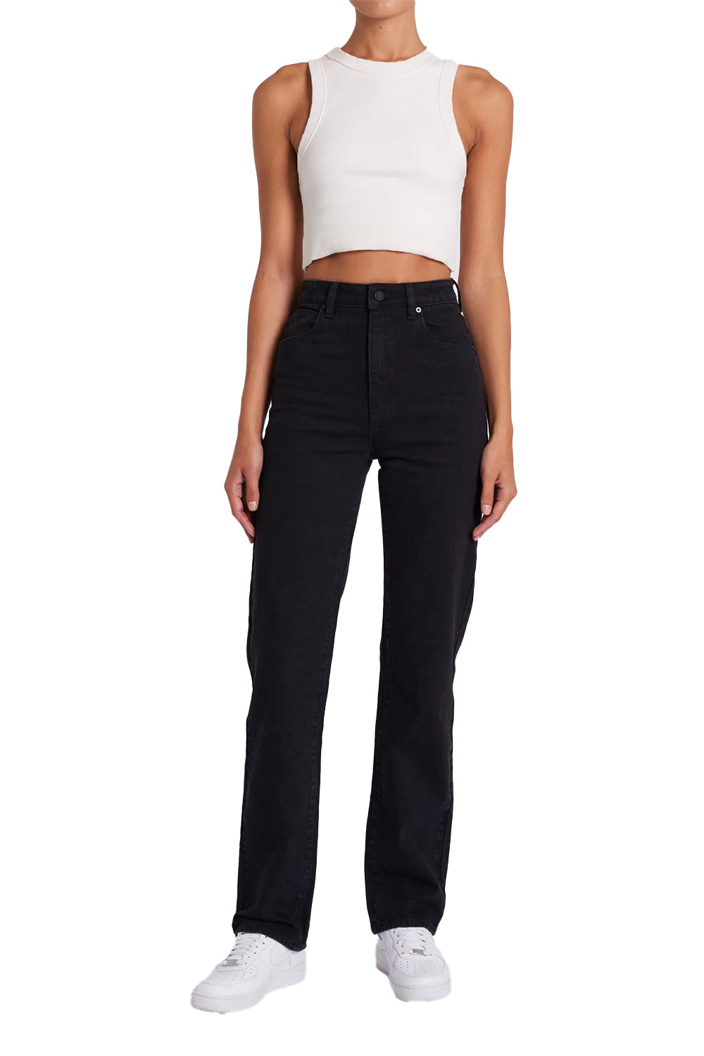 Abrand Womens High Straight Jeans - Blacklight