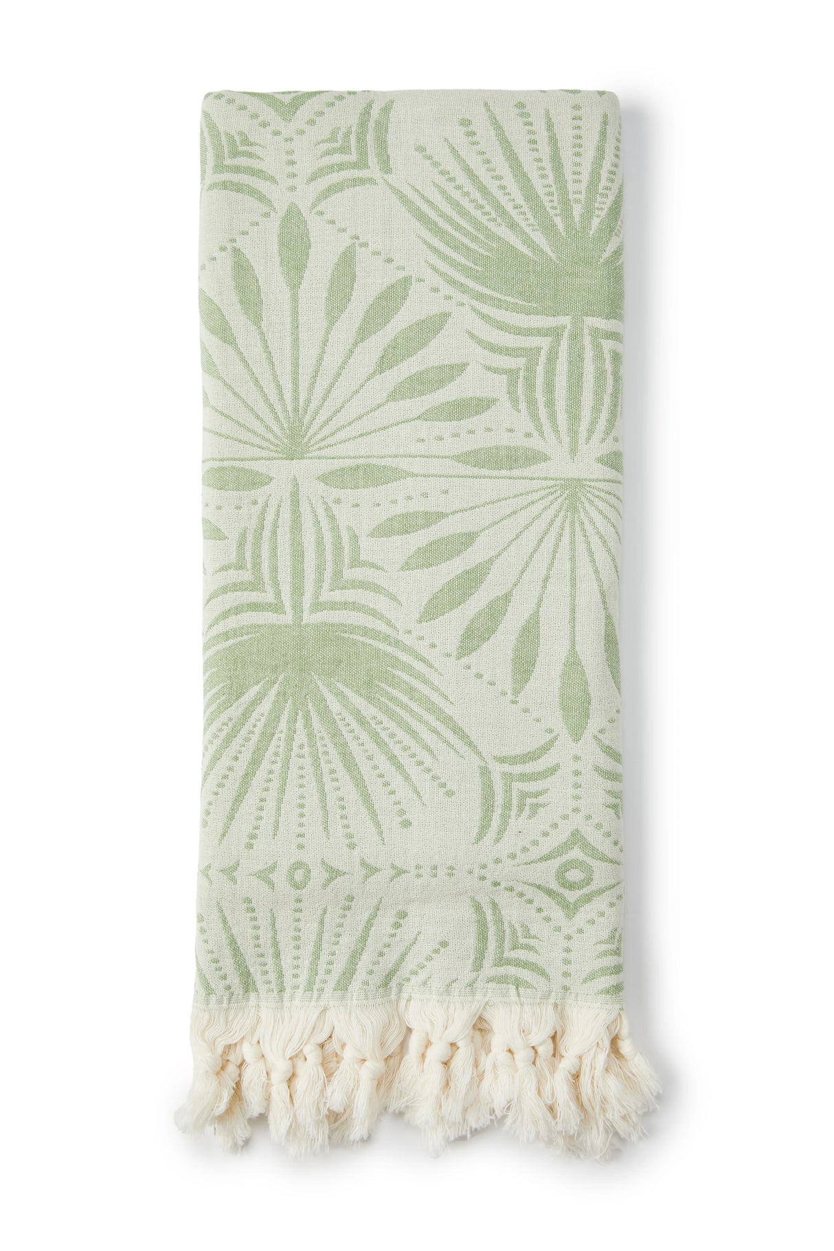 Salty Shadows Palm Frond Pattern Towel