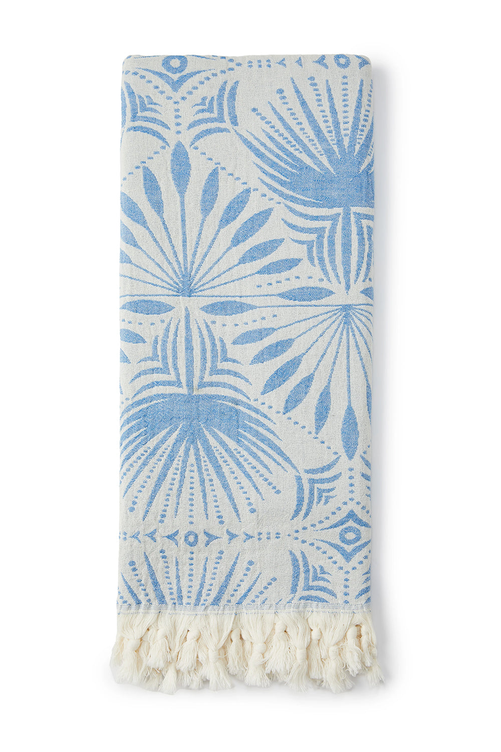 Salty Shadows Palm Frond Pattern Towel