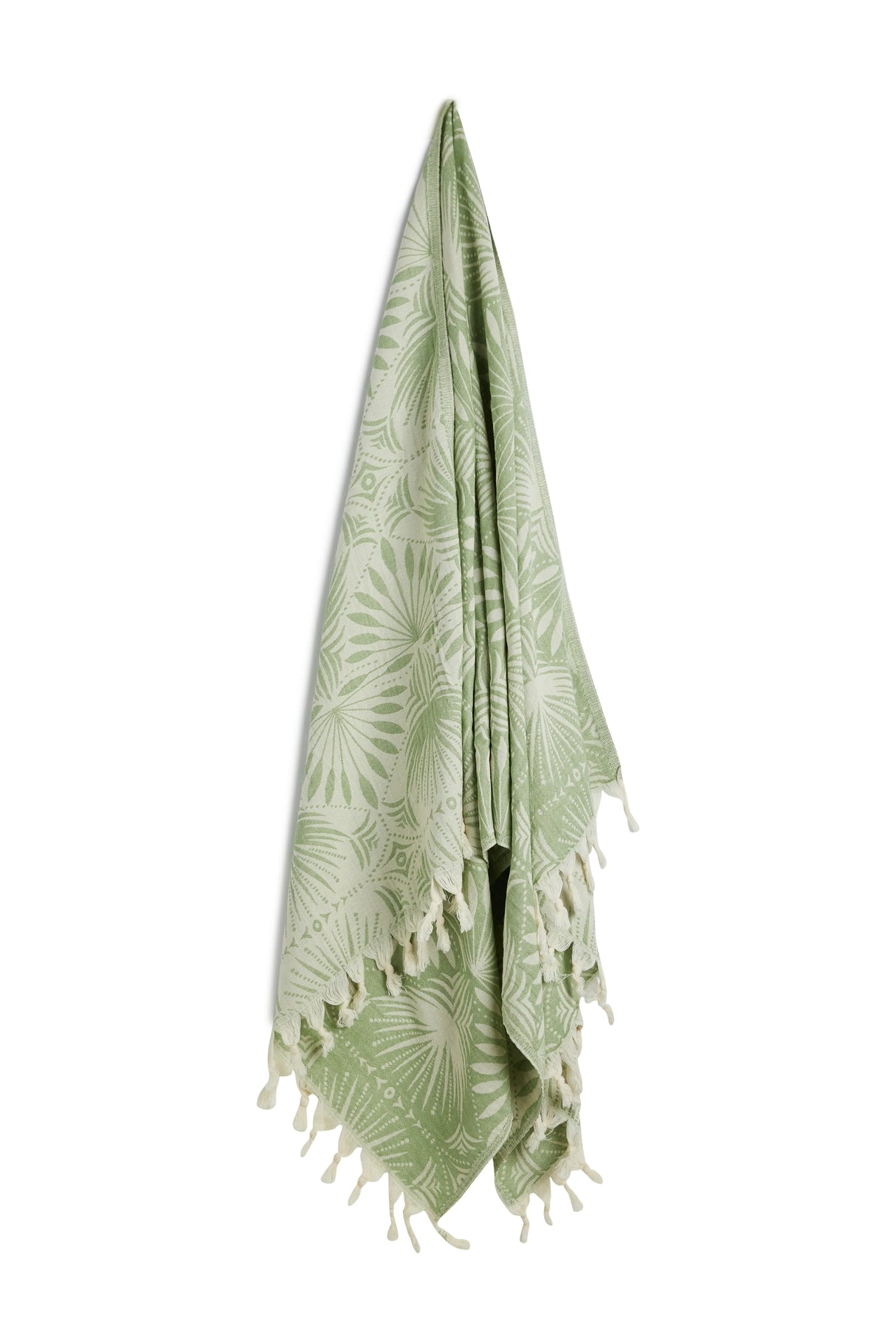 Salty Shadows Palm Frond Pattern Towel