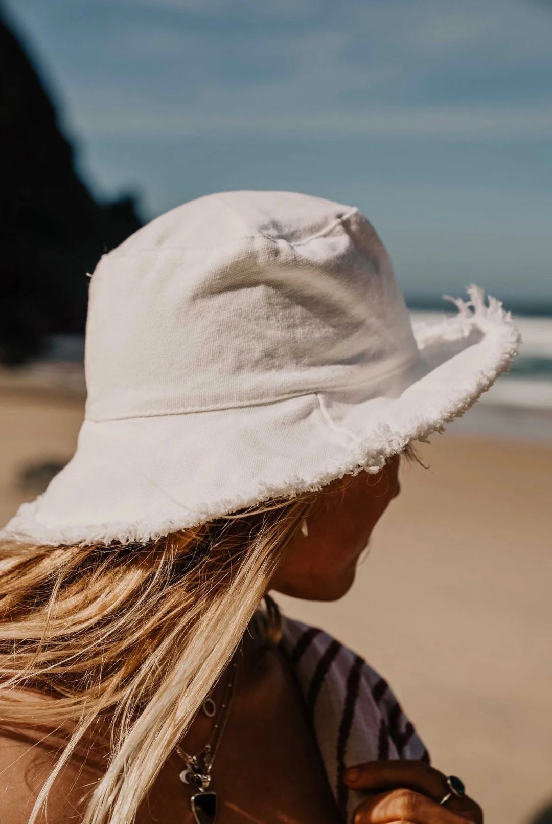 Salty Shadows Frayed Edge Bucket Hat