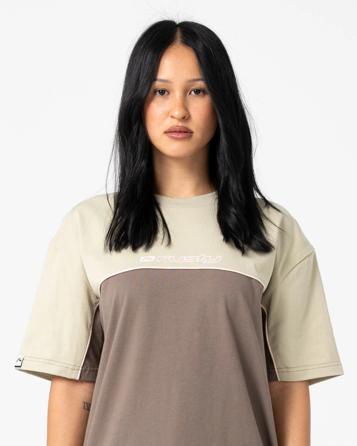 Rusty Womens Polar Popped Oversized Tee