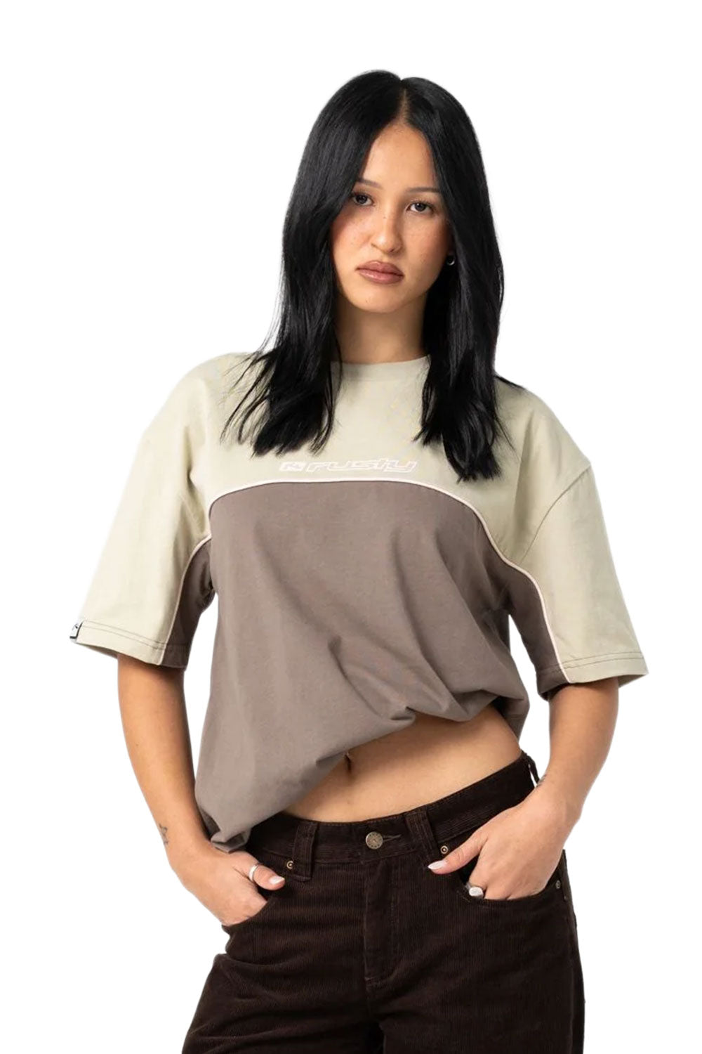 Rusty Womens Polar Popped Oversized Tee