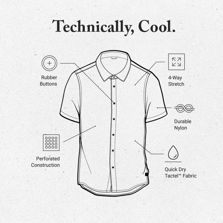 Roark Mens Bless Up Breathable Stretch Shirt