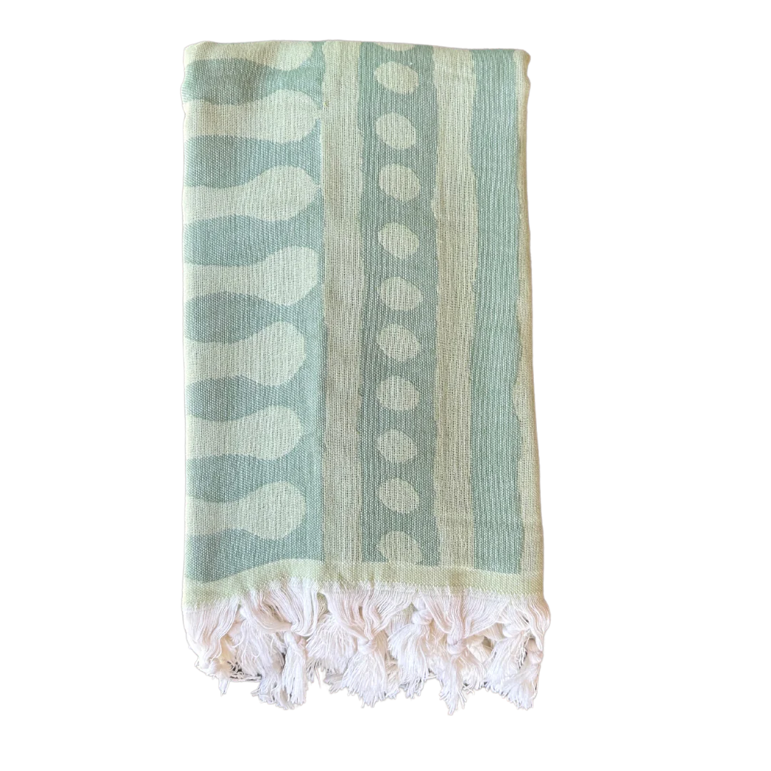 Salty Shadows Stripe Two Tone Turkish Towel