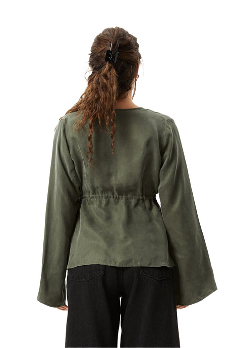 Afends Grace Cupro Tie Blouse