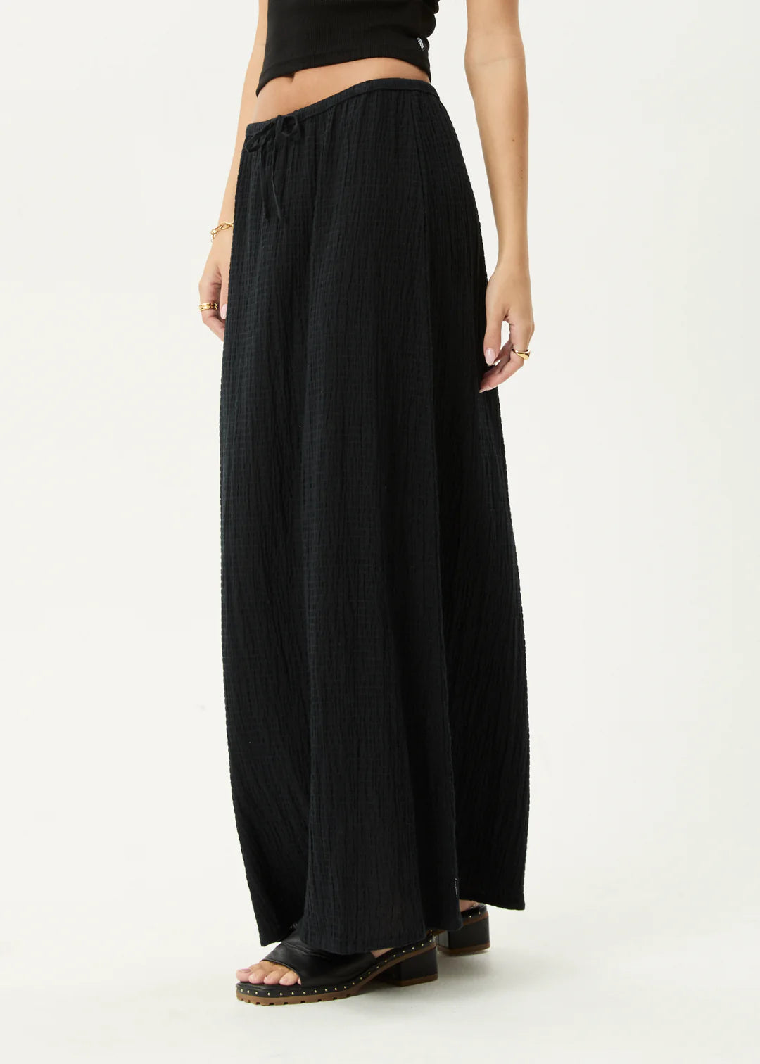 Afends Womens Focus Seersucker Maxi Skirt