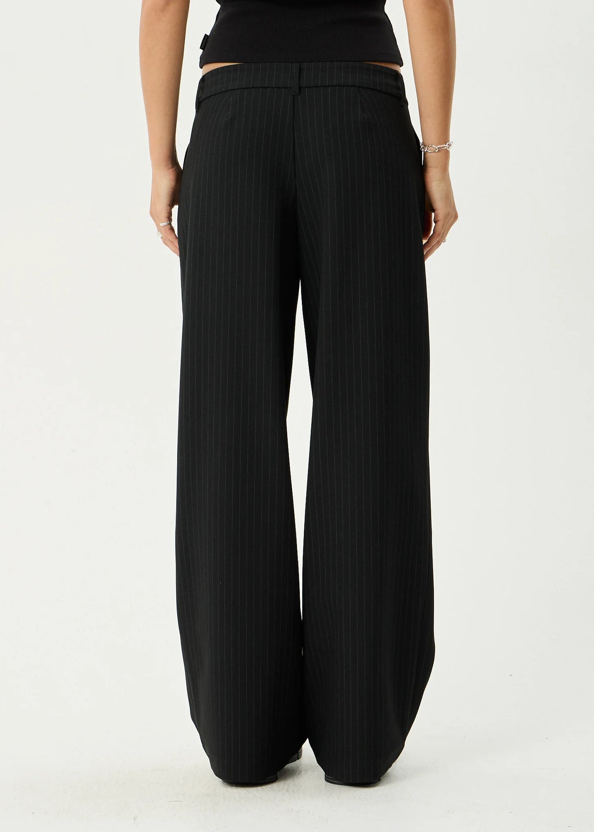 Afends Womens Business Pinstripe Low Rise Trouser
