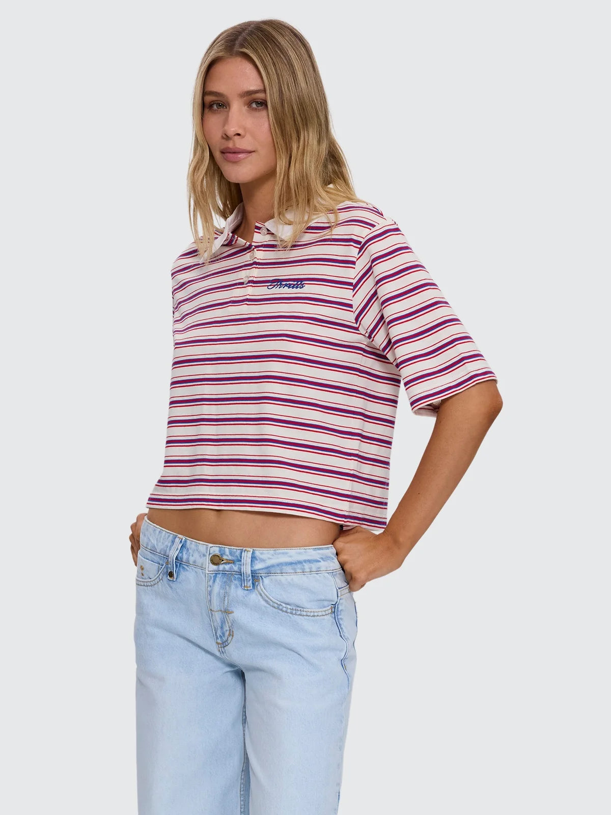 Thrills Harry Striped Cropped Polo