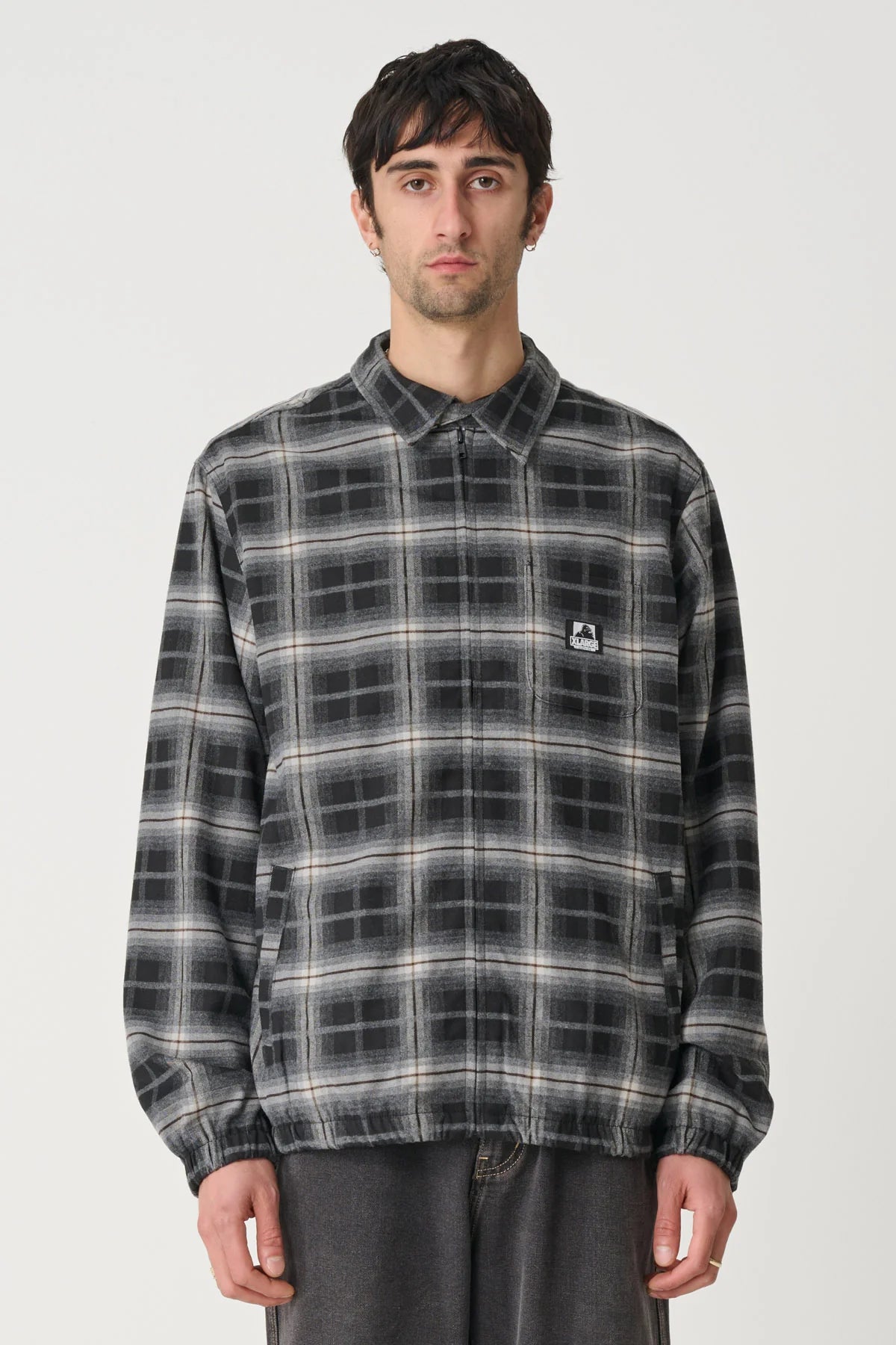 X Large Blended Check Zip Jacket