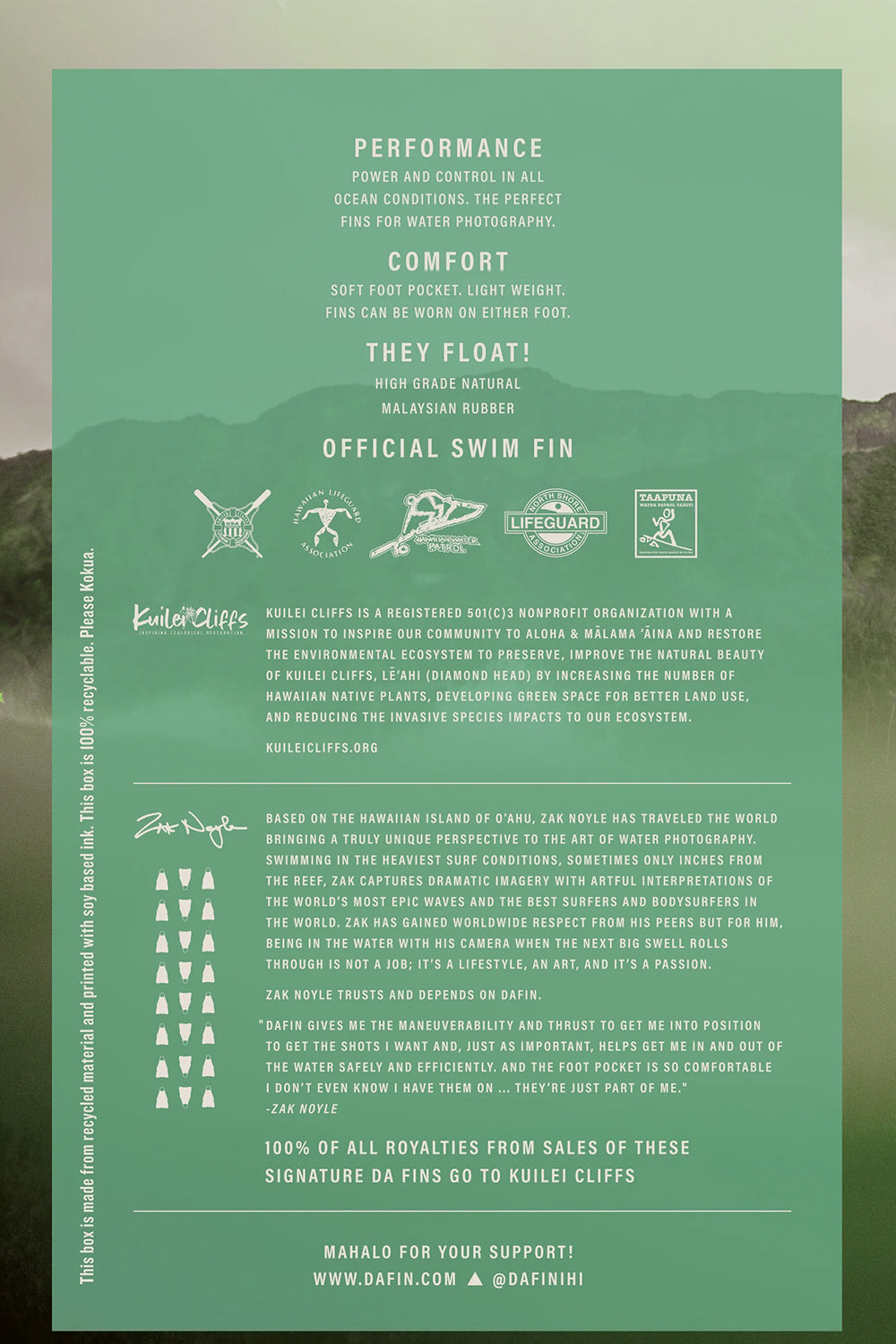 Da FiN Swimfins - Zak Noyle Signature Mauka