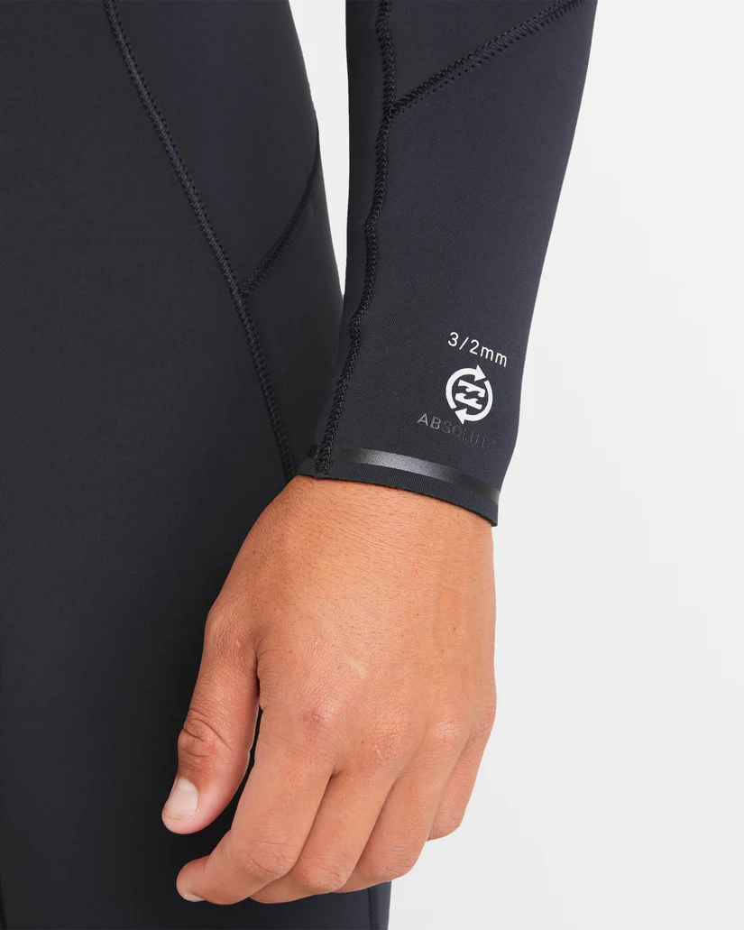 Billabong Mens 3/2mm Absolute Natural Chest Zip Steamer Wetsuit