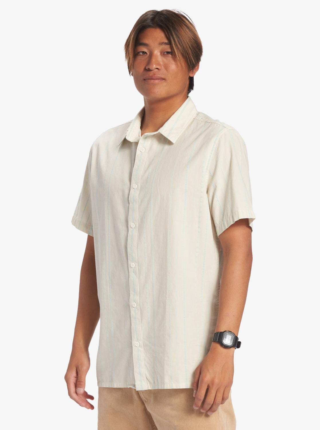Quiksilver Mens Pacific Stripe Short Sleeve Shirt
